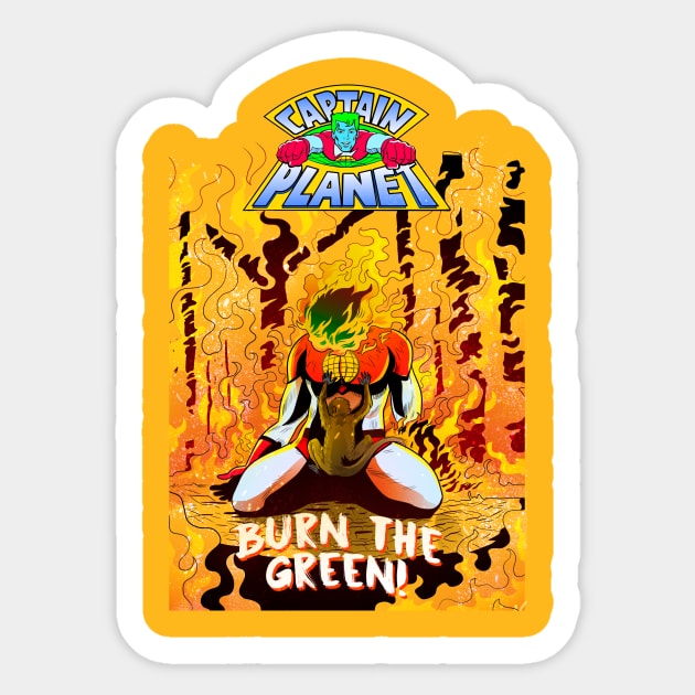 CAPTAIN PLANET FIRE Sticker by GOUP